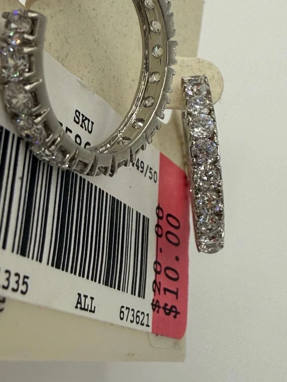 Preston & York Silver Hoop Earrings with Clear Stones
